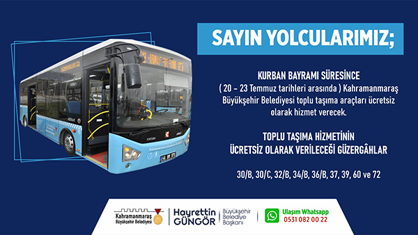 Büyükşehir Otobüsleri Bayramda Ücretsiz