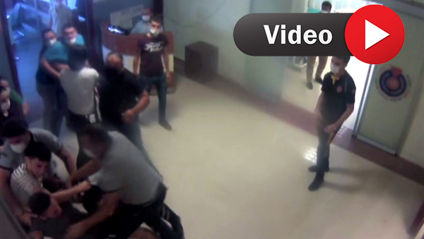 Hastane personeline saldırı kamerada