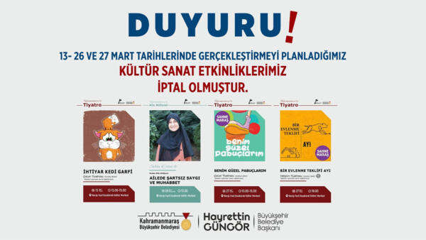 Büyükşehir Belediyesi, Kültür Sanat Etkinlikleri kapsamında 13-26 ve 27 Mart
