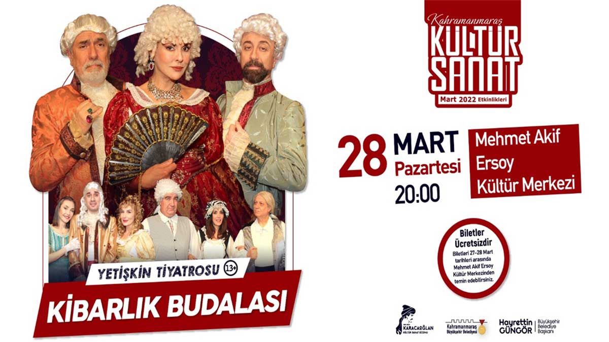 Büyükşehir Belediyesi Mart Kültür Sanat Etkinlikleri kapsamında 28 Mart Pazartesi