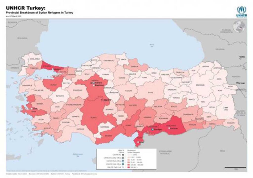 Suriyelilerin şehirlere göre dağılımı!