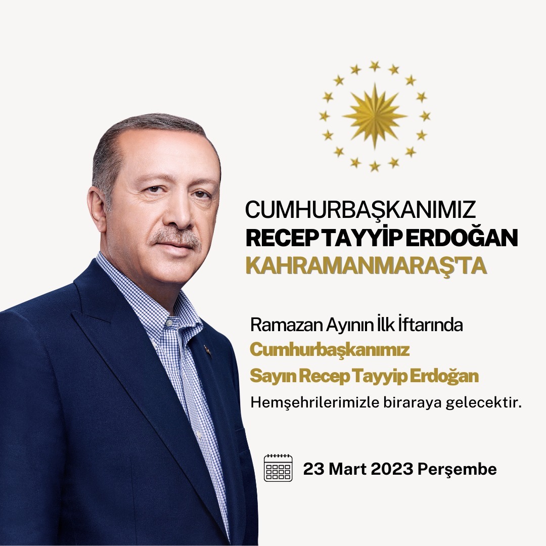 <strong>Cumhurbaşkanı Erdoğan, Ramazan’ın İlk Günü Kahramanmaraş’ta</strong>