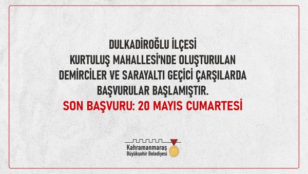 Büyükşehir Belediyesi, Dulkadiroğlu ilçesi Kurtuluş Mahallesi’nde oluşturulan Demirciler ve Sarayaltı