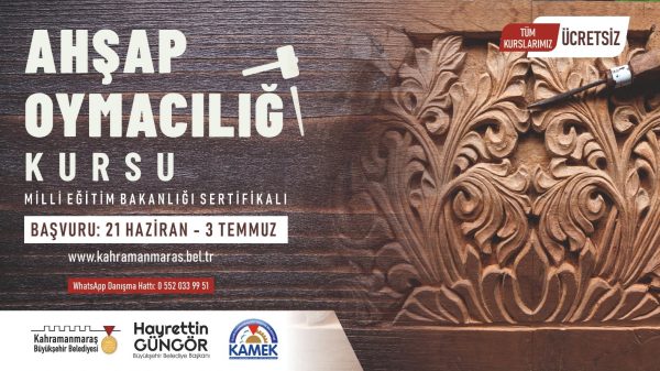 Büyükşehir Belediyesi’nin ücretsiz olarak düzenleyeceği Ahşap Oymacılığı Kursu’na ön kayıtlar
