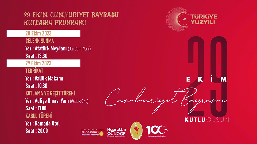 Büyükşehir Belediyesi, Cumhuriyet Bayramı’nın 100. yıl dönümü dolayısıyla 29 Ekim