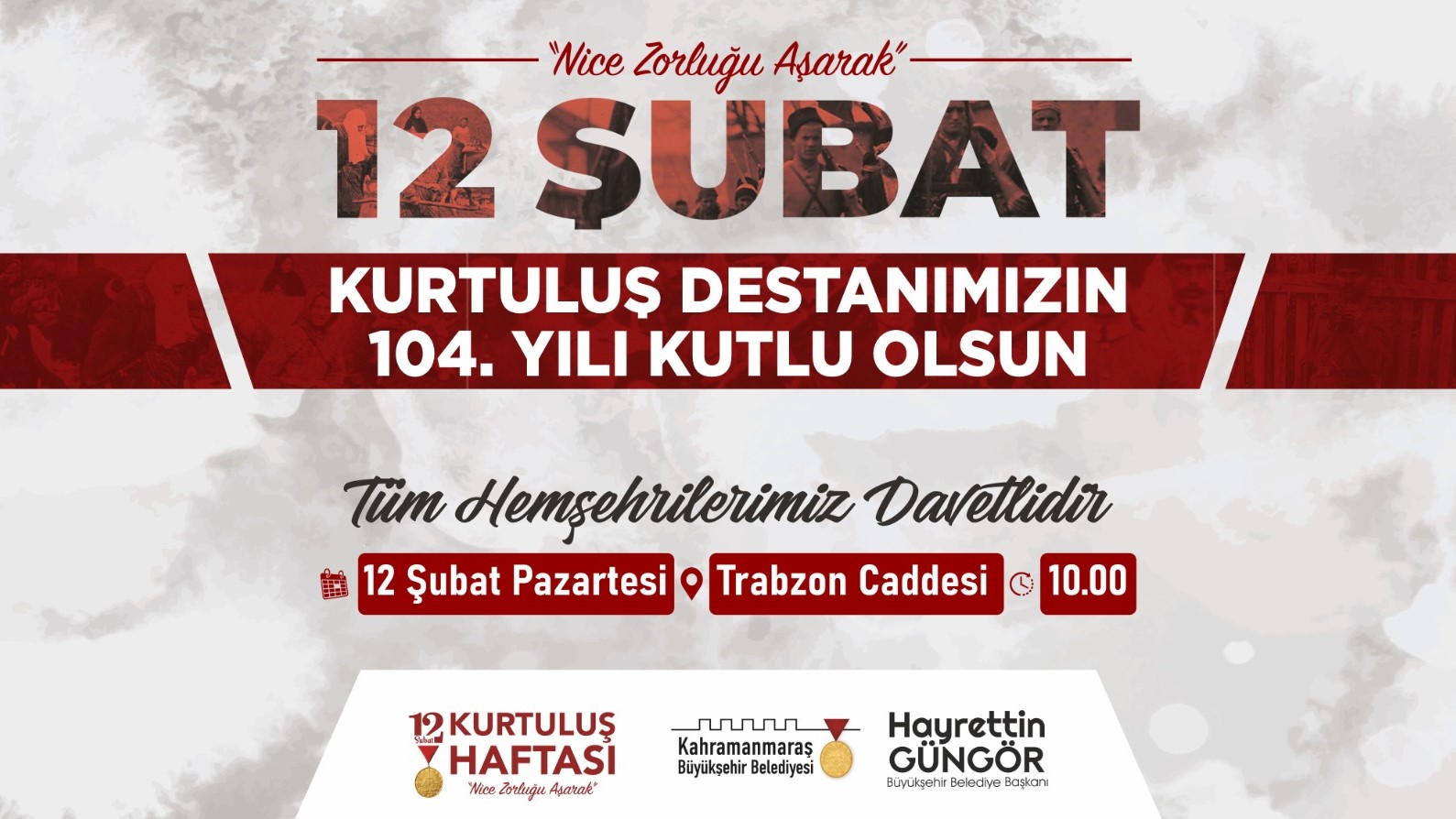 Şehrin düşman işgalinden kurtuluşunun yıl dönümü olan 12 Şubat Pazartesi