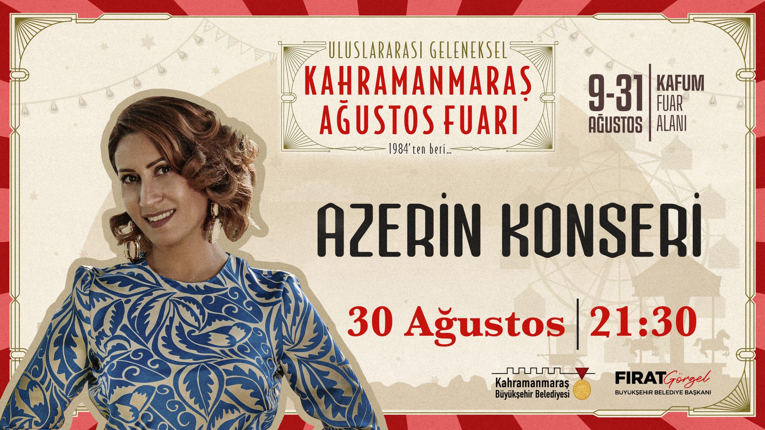 Sevilen sanatçı Azerin, 30 Ağustos Zafer Bayramı’nda KAFUM’da sahne alacak.