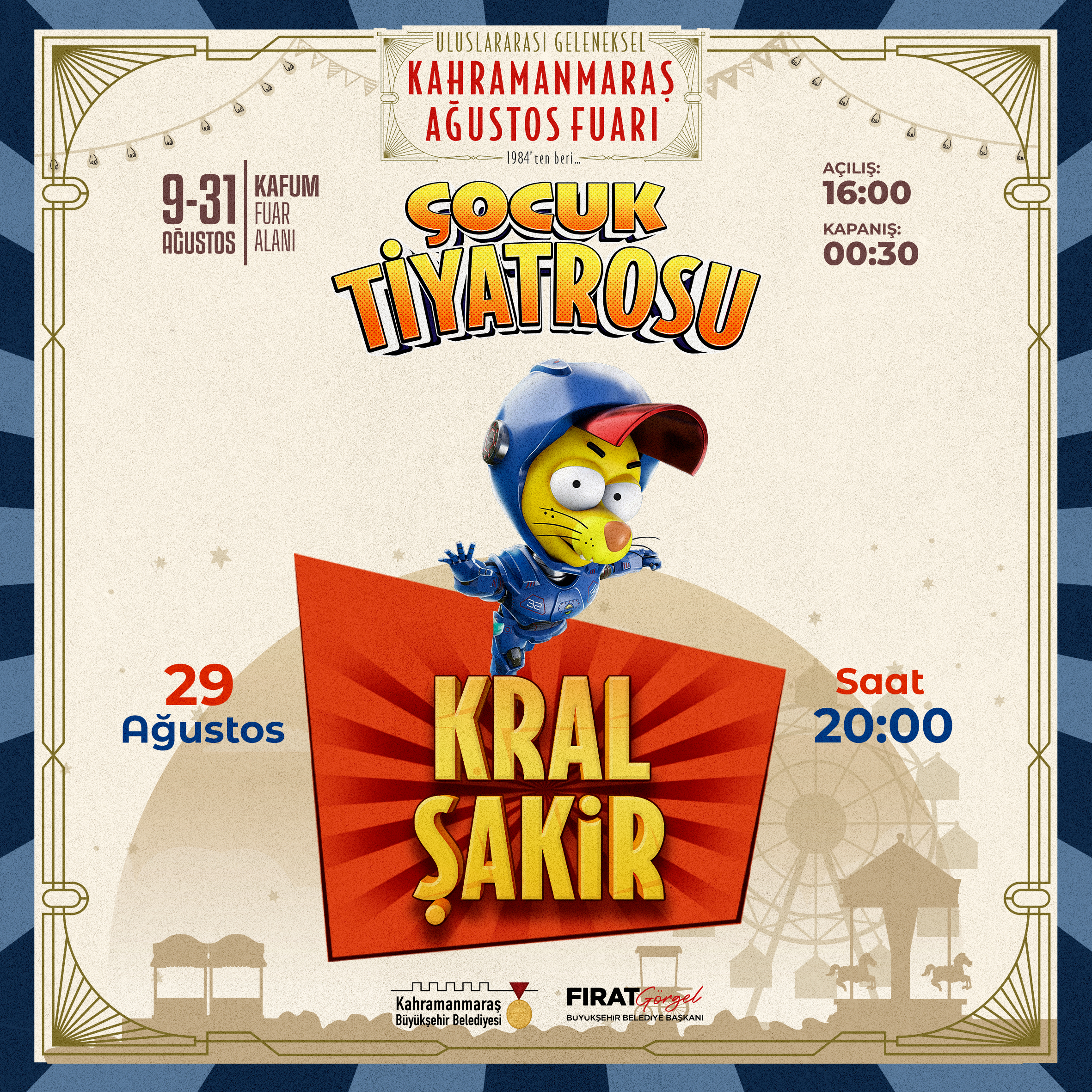 Geleneksel Ağustos Fuarı’nın 21’inci gününde çocuklar için Kral Şakir adlı