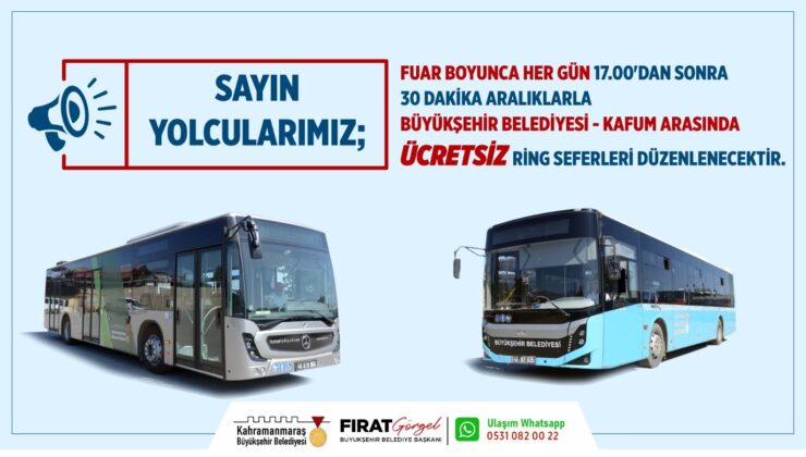 Büyükşehir’den Fuara Ücretsiz Ring Seferi!