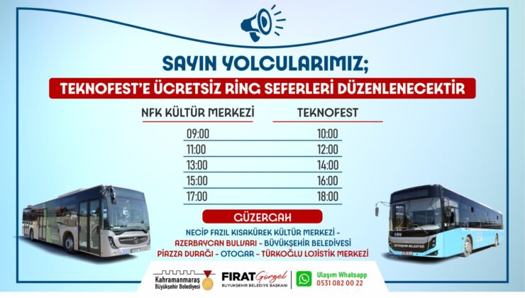 Büyükşehir’den TEKNOFEST’e Ücretsiz Ring Seferi