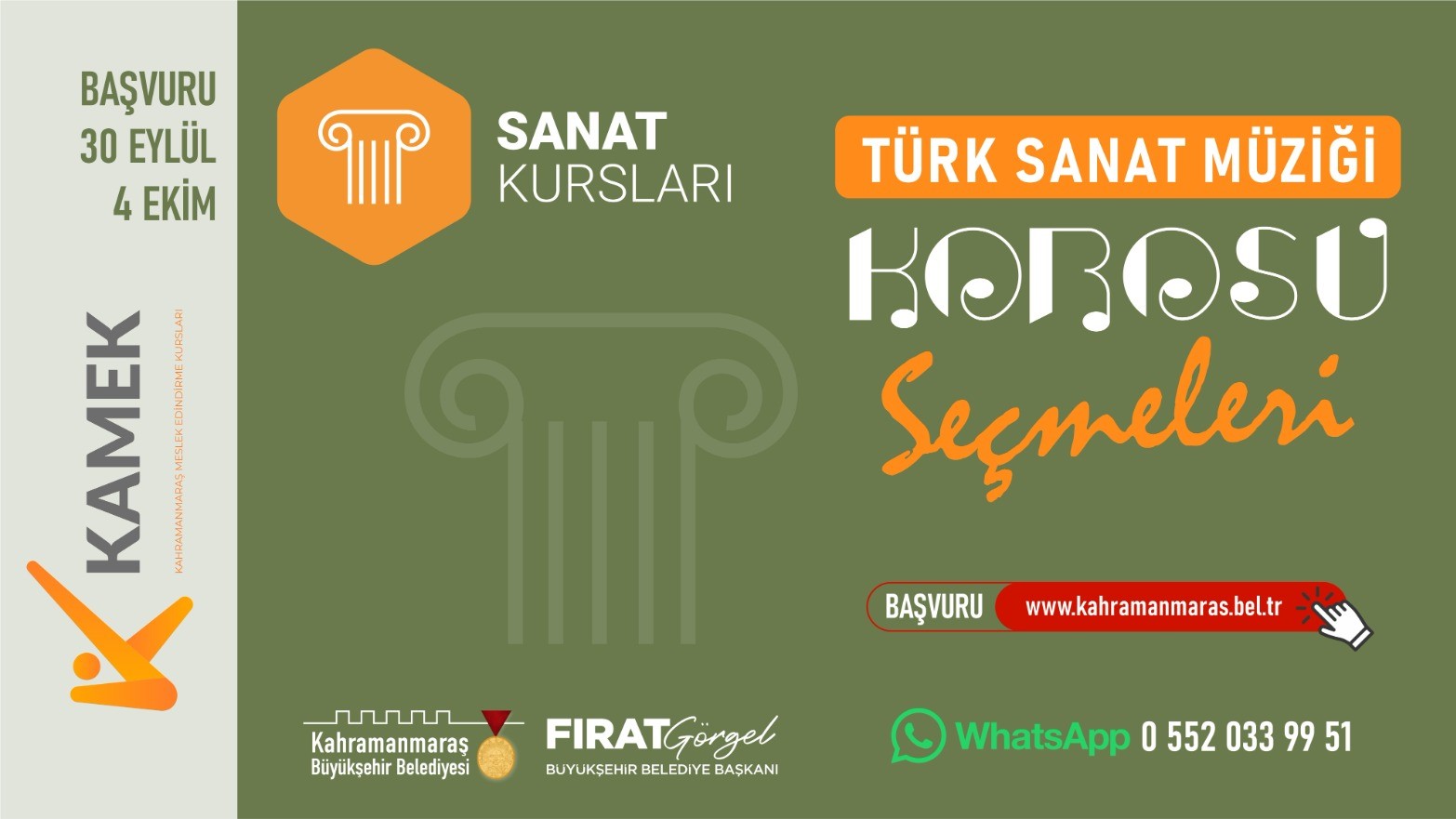 Büyükşehir Belediyesinin Türk Sanat Müziği Korosu’na ön başvurular başladı. Büyükşehir