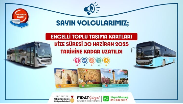 Engelli Toplu Taşıma Kartlarının Vizesi Uzatıldı!