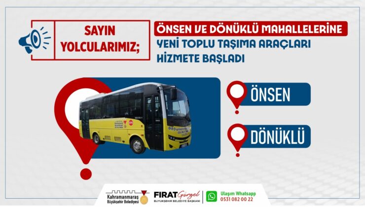 Önsen ve Dönüklü’ye Yeni Toplu Taşıma Araçları Hizmete Başladı!