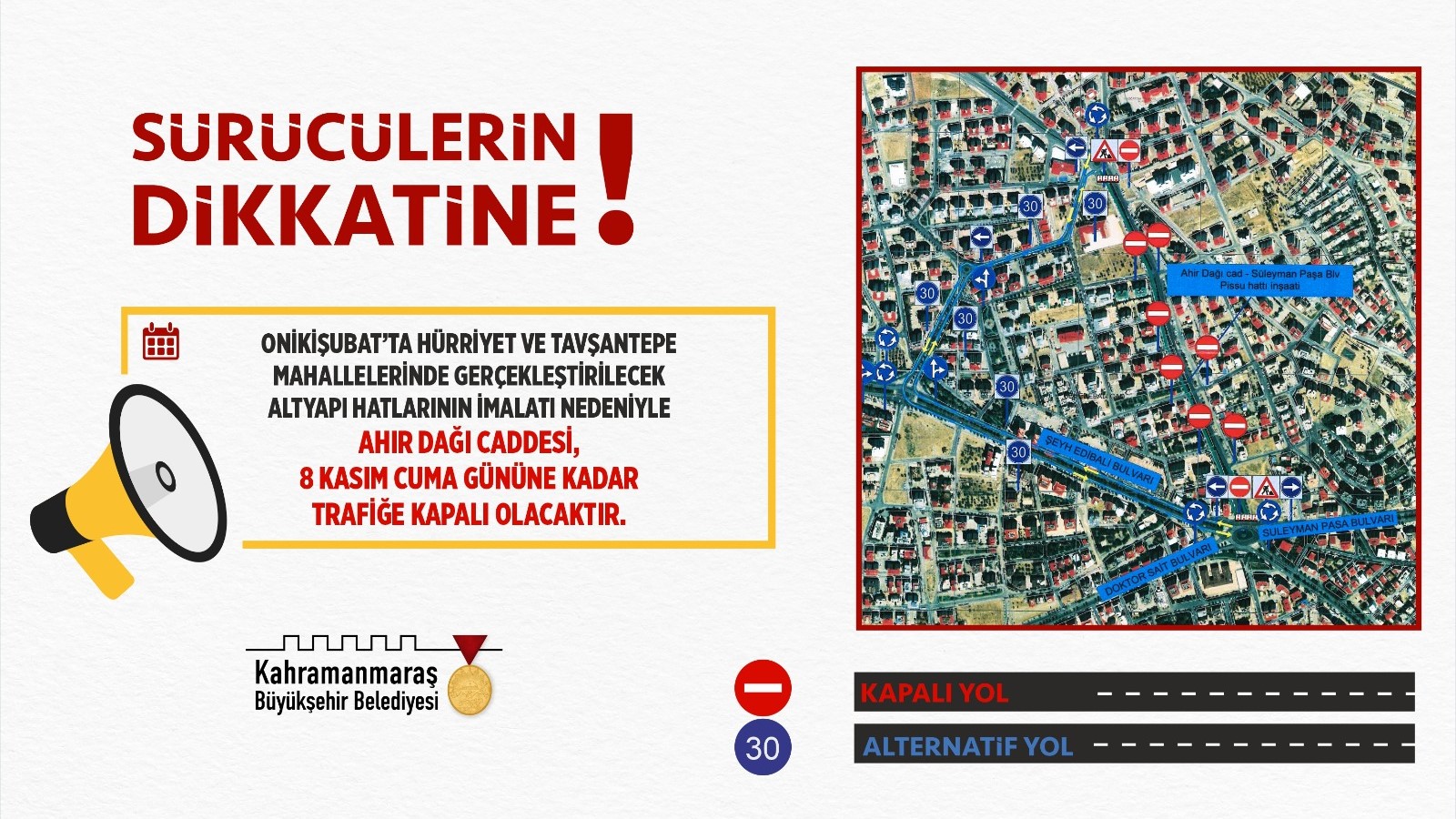 Büyükşehir Belediyesi, Onikişubat’ta Hürriyet ve Tavşantepe mahallelerinde gerçekleştirilecek altyapı hatlarının