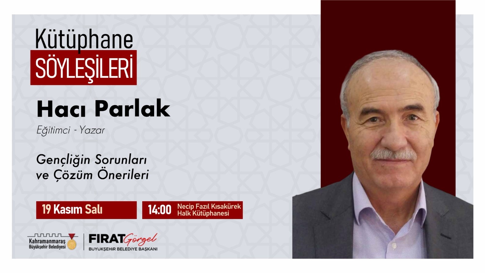 Kahramanmaraş Büyükşehir Belediyesi, 19 Kasım Salı günü önemli bir etkinliğe