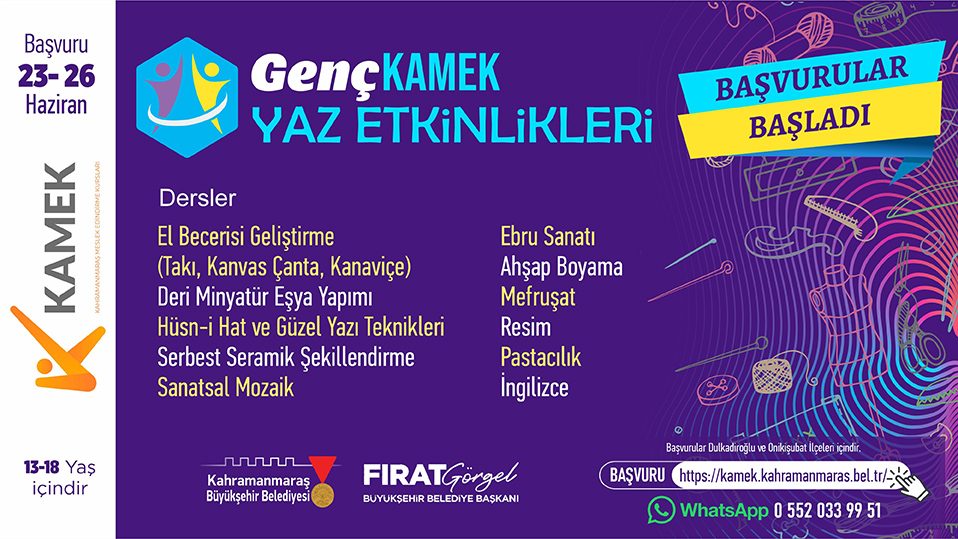 Büyükşehir Belediyesinin 13 – 18 yaş aralığındaki gençlere yönelik düzenlediği