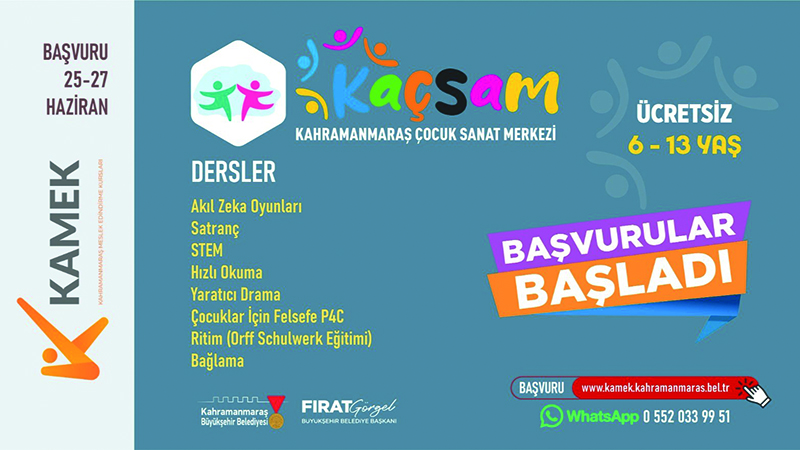 Büyükşehir Belediyesi, yaz tatilinde çocukların gelişimine katkı sağlamak için KAÇSAM’da