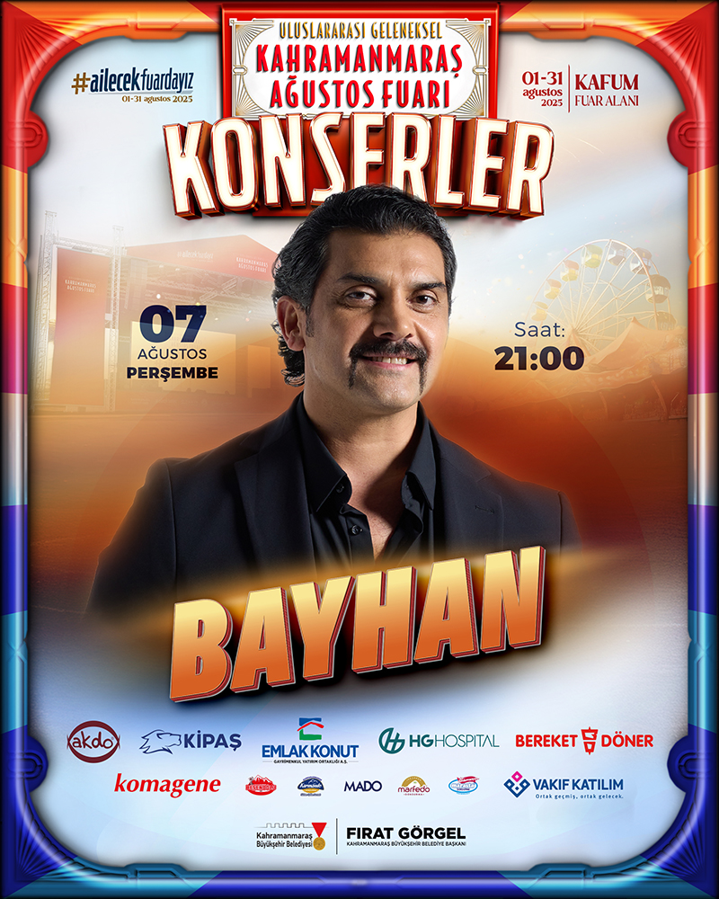 Kahramanmaraş Büyükşehir Belediyesinin düzenlediği Uluslararası Geleneksel Ağustos Fuarı, yedinci gününde