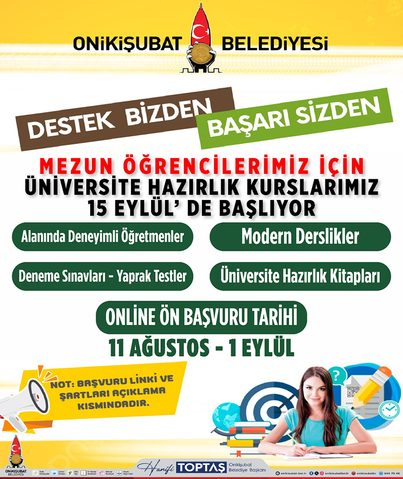 Eğitime verdiği önemi her fırsatta ortaya koyan Onikişubat Belediyesi, üniversite