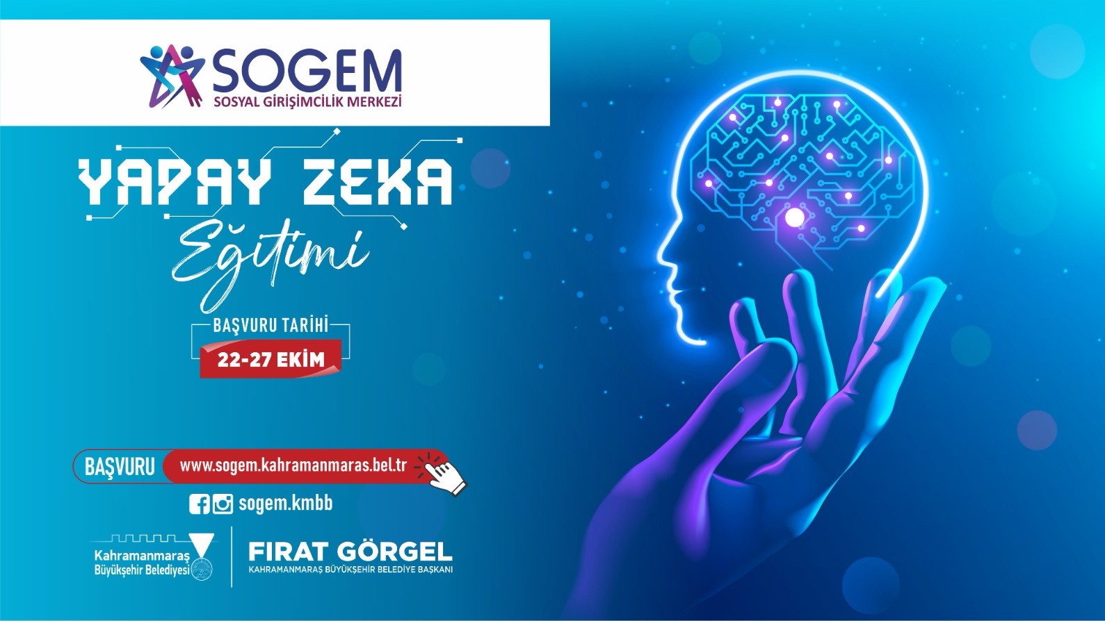 Büyükşehir Belediyesinin Sosyal Girişimcilik Merkezi’nde (SOGEM) düzenlenecek Yapay Zekâ Eğitimine