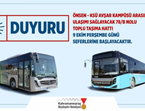 Şehir İçi Toplu Taşımaya Yeni Hat; 78/B Hizmete Giriyor