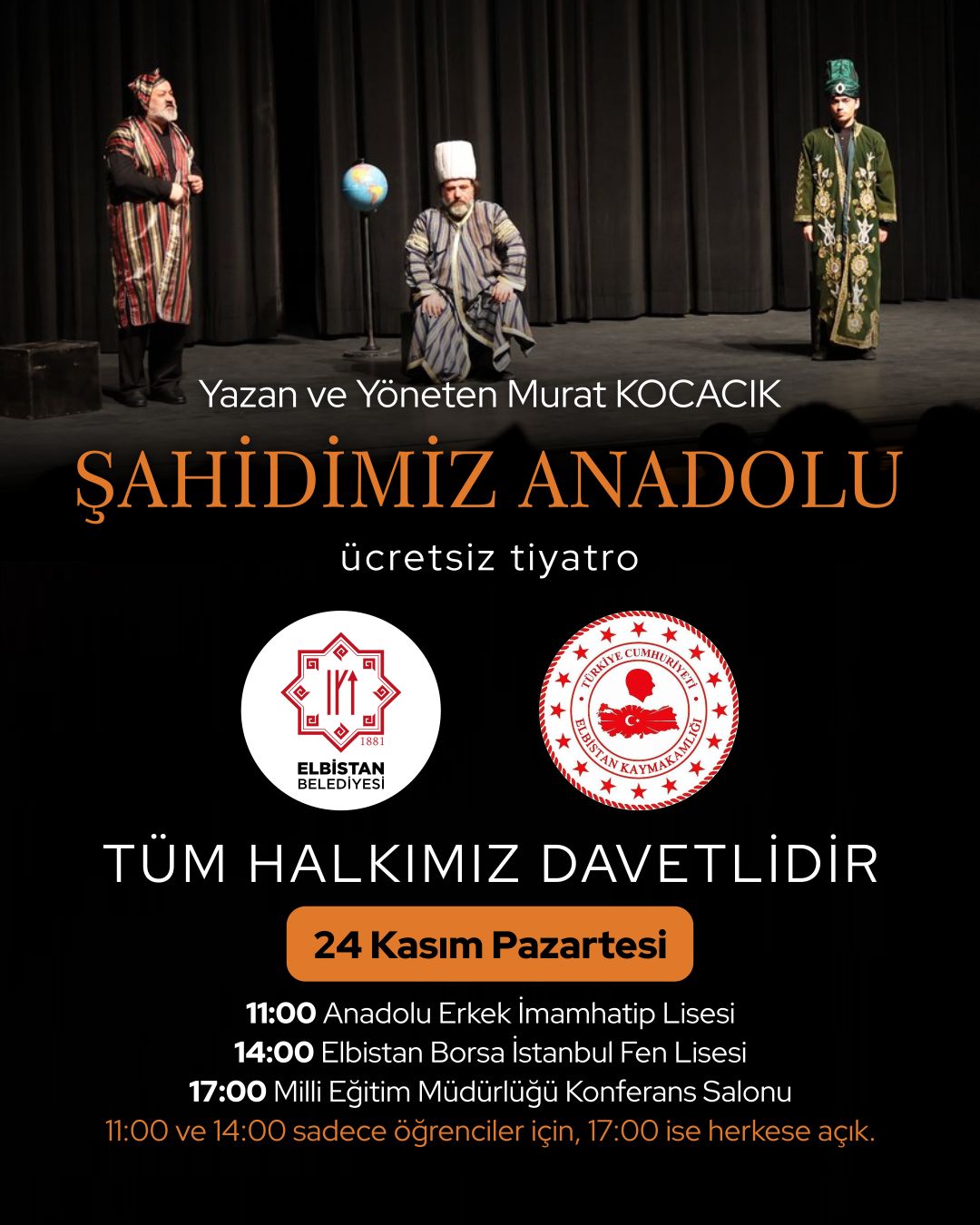 Elbistan Belediyesi ve Elbistan Kaymakamlığı iş birliğiyle, 24 Kasım Öğretmenler