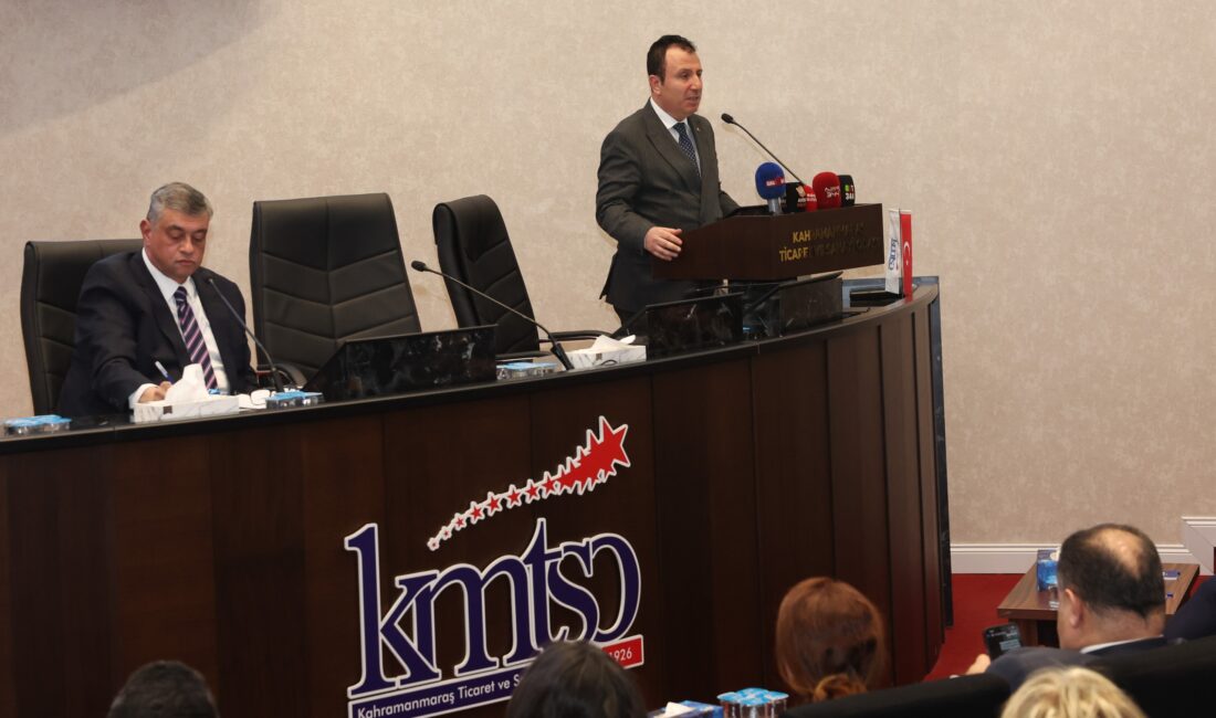 Kahramanmaraş Ticaret ve Sanayi Odası’nın (KMTSO) 28. Meclis Toplantısı’nda konuşan