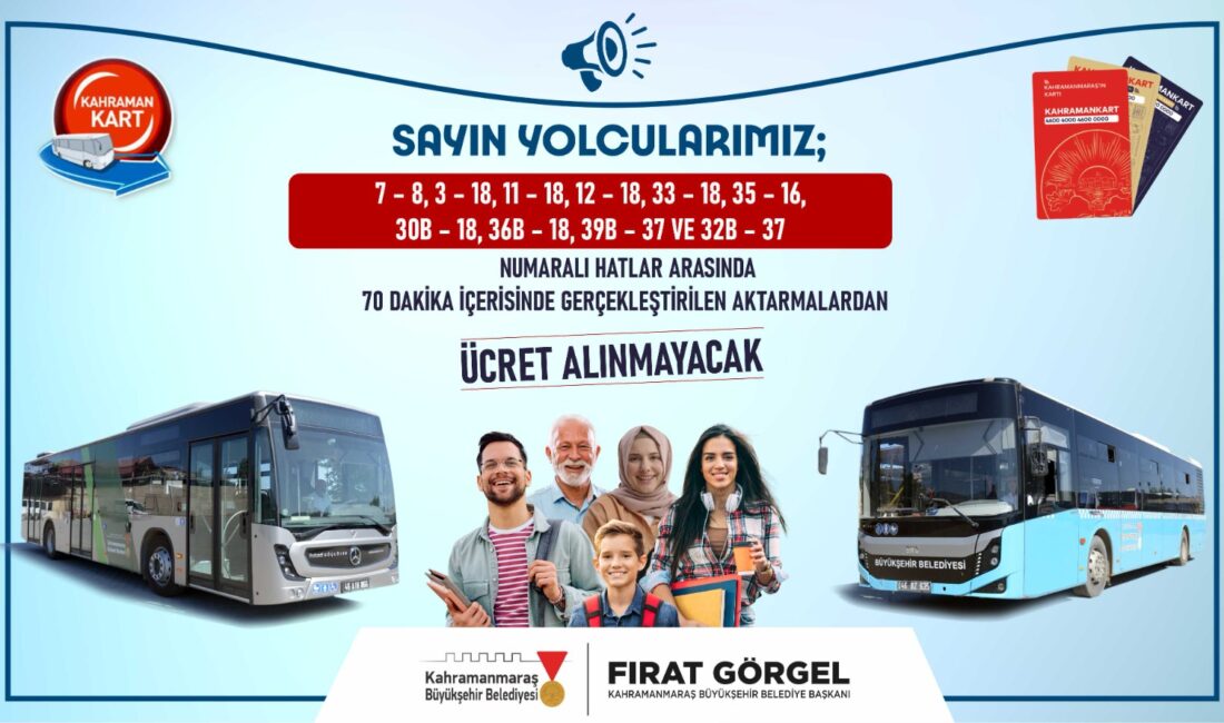 Büyükşehir Belediyesi, belirli otobüs hatları arasında 70 dakika içerisinde yapılacak