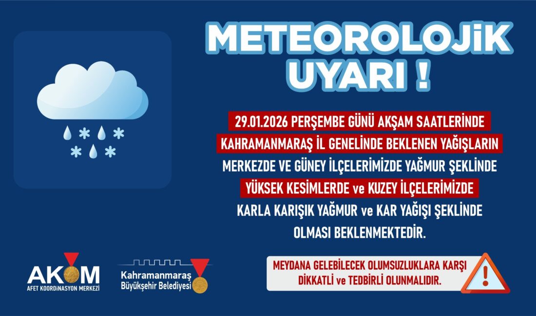 Büyükşehir Belediyesi Afet Koordinasyon Merkezi, 29 Ocak Perşembe günü akşam