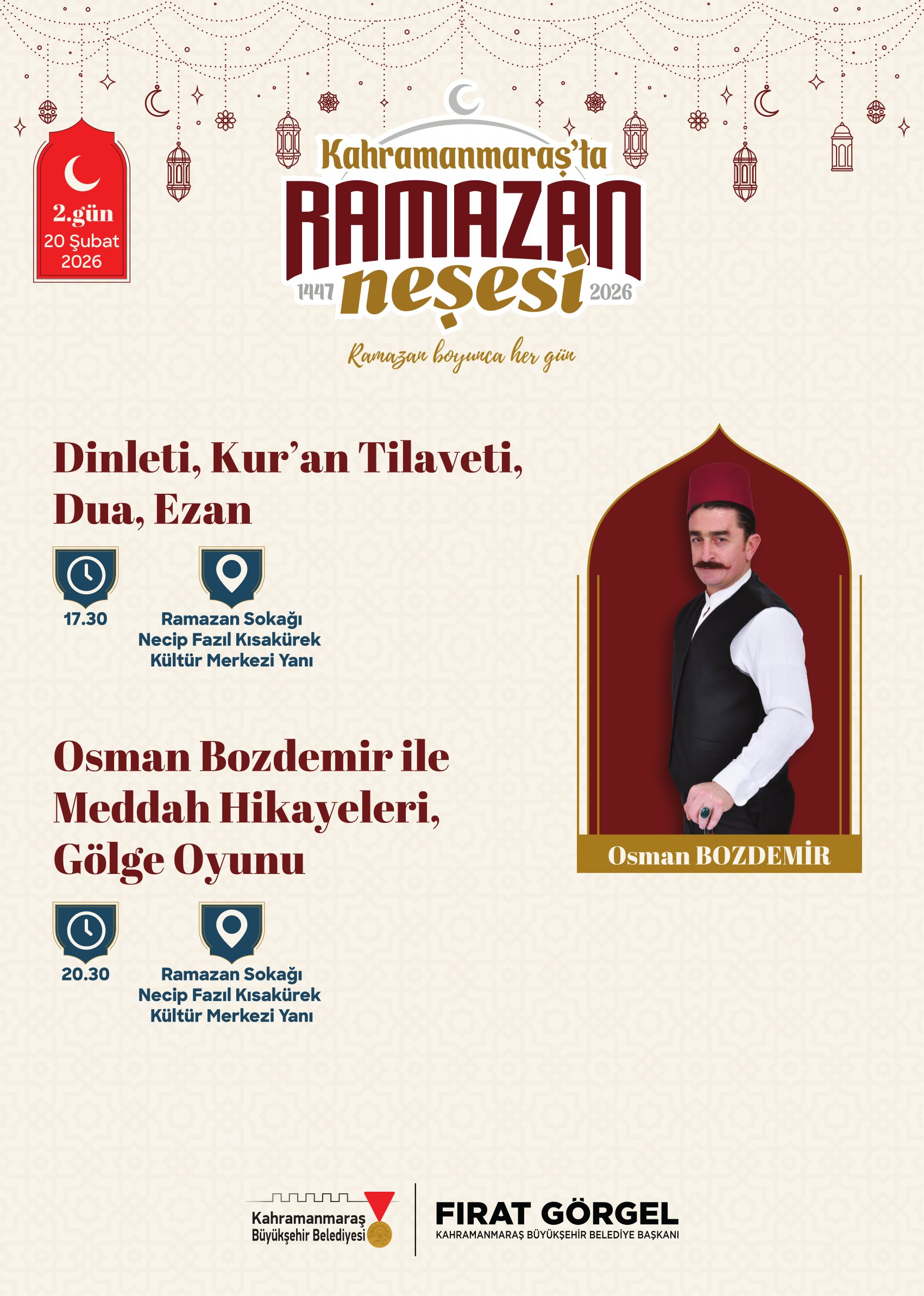 Büyükşehir Belediyesinin Ramazan Sokağı, Ramazan ayının ikinci gününde de çeşitli