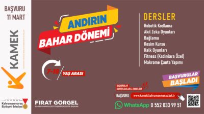 Büyükşehir Belediyesinin Meslek Edindirme Kursları, Andırın’da çocuklar ve gençlerle buluşacak.