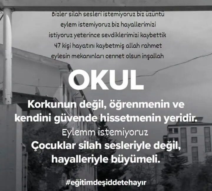 Kahramanmaraş’ın Onikişubat ilçesinde bulunan Ayser Çalık Ortaokulu’nda meydana gelen elim