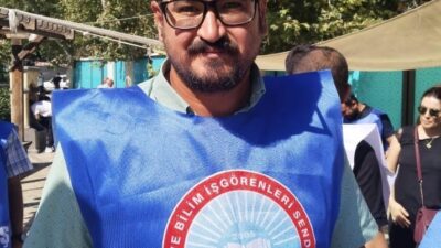 Kahramanmaraş’ta Kamu-İş Konfederasyonu’na bağlı Eğitim-İş Şube Başkanı Fuat Kuyucu, 1