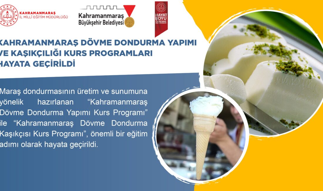 Maraş dondurmasının üretim ve sunumuna yönelik hazırlanan “Kahramanmaraş Dövme Dondurma