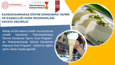 Maraş dondurmasının üretim ve sunumuna yönelik hazırlanan “Kahramanmaraş Dövme Dondurma