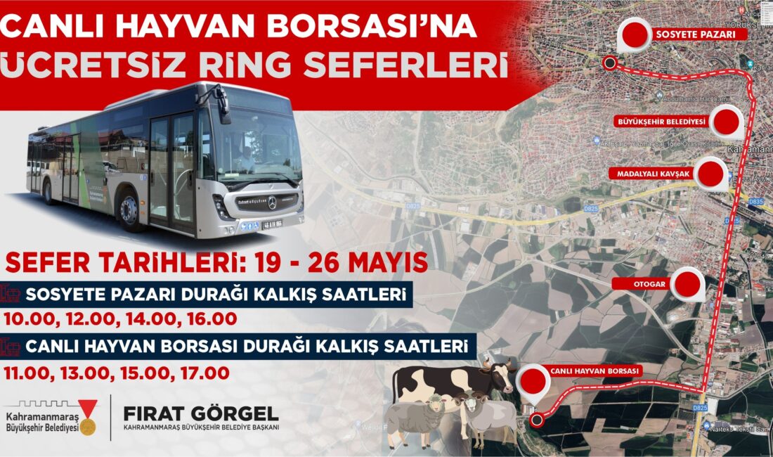 Büyükşehir Belediyesi, kurbanlık alacak vatandaşların Canlı Hayvan Borsası’na ulaşımını sağlamak