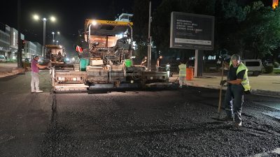 Büyükşehir Belediyesi, Azerbaycan Bulvarı’nda tamamlanan altyapının ardından ilk kat asfalt