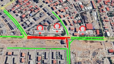 Büyükşehir Belediyesi, Azerbaycan Bulvarı’nda gerçekleştirilecek altyapı imalatları nedeniyle bulvarın Hükümet