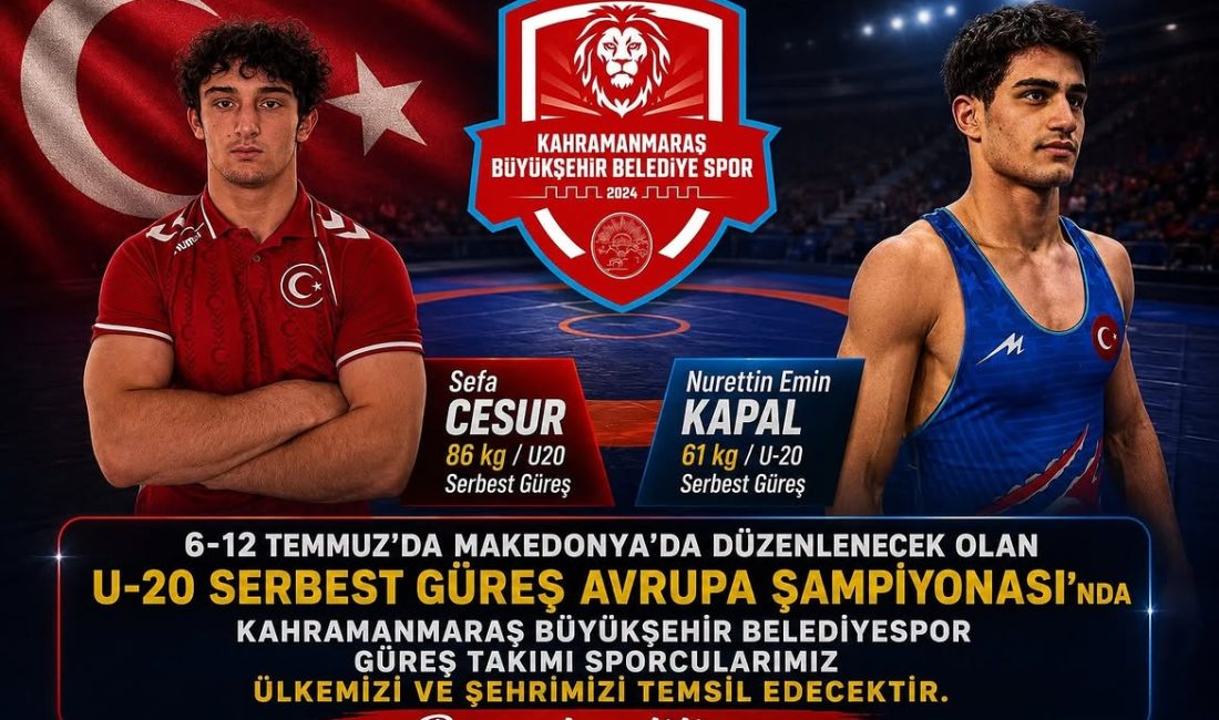 Büyükşehir Belediyesinin başarılı güreşçileri Sefa Cesur ve Nurettin Emin Kapal,