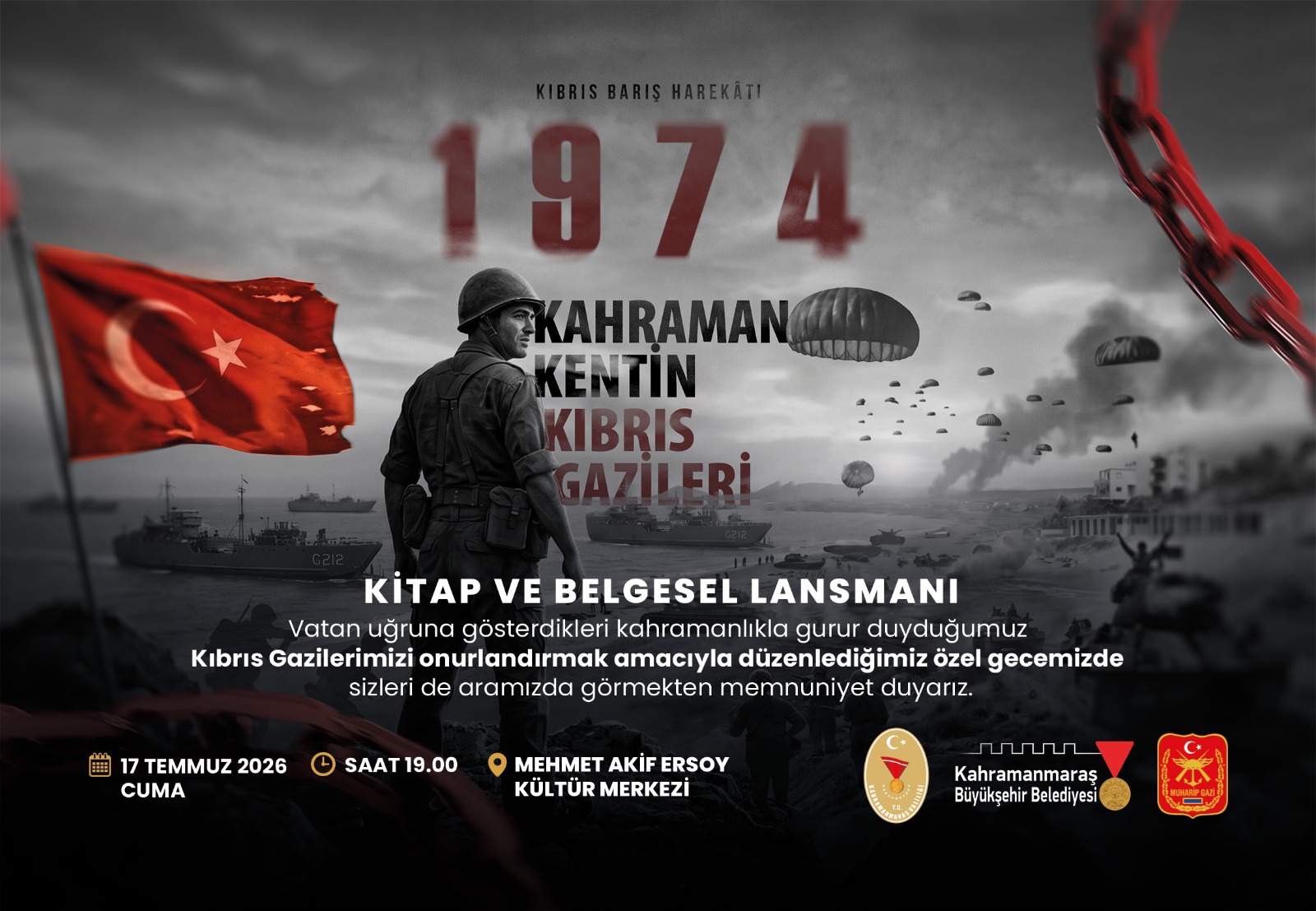 Kıbrıs Barış Harekatı’nın Kahramanmaraşlı kahramanlarının tanıklıkları kitap ve belgeselle gelecek