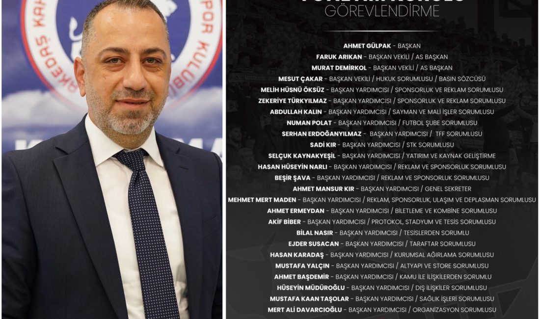 Kahramanmaraş İstiklalspor’da Olağan Genel Kurulun ardından göreve gelen Başkan Ahmet