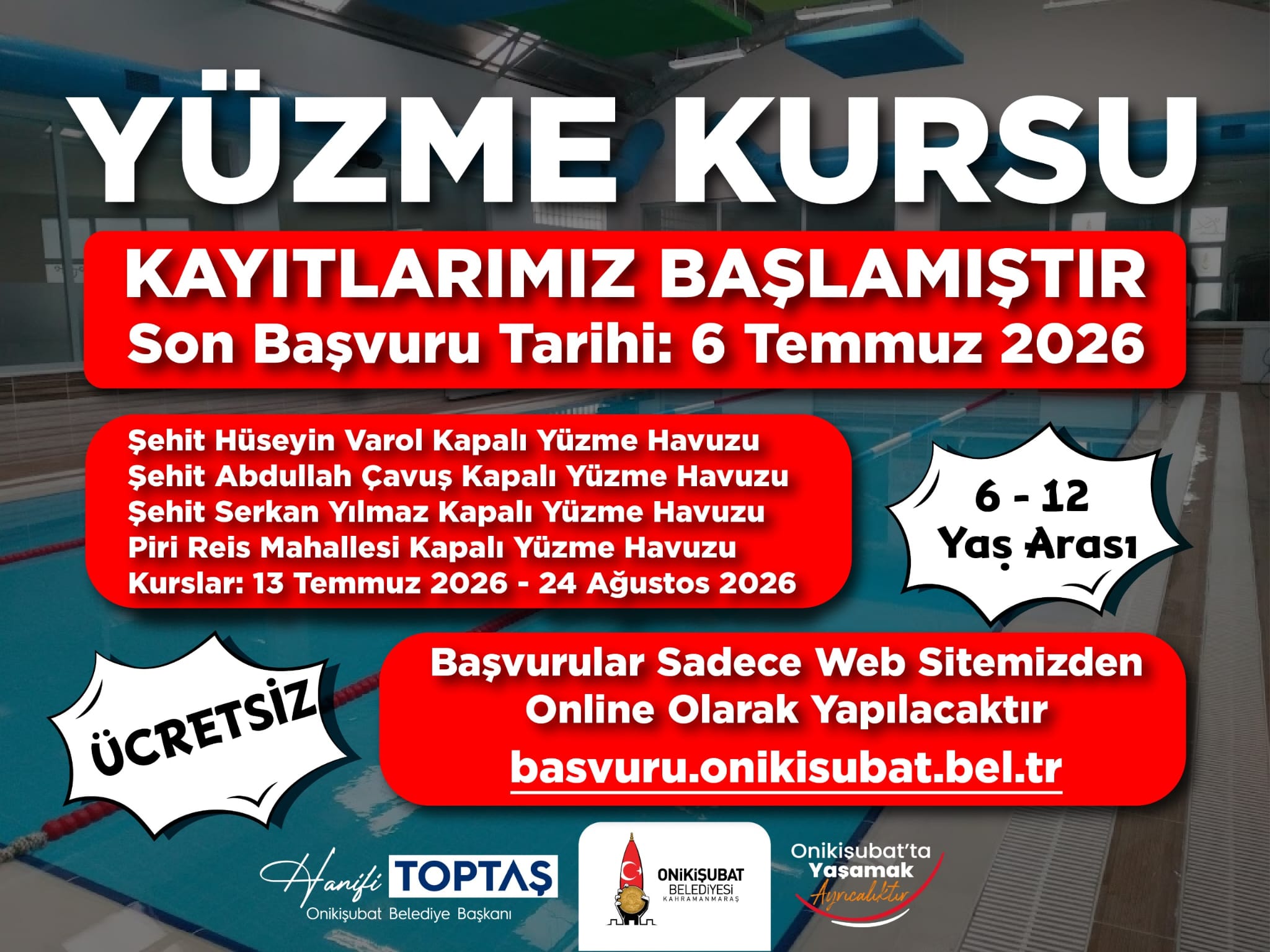 Onikişubat Belediyesi, her yıl düzenli olarak hayata geçirdiği ücretsiz yaz