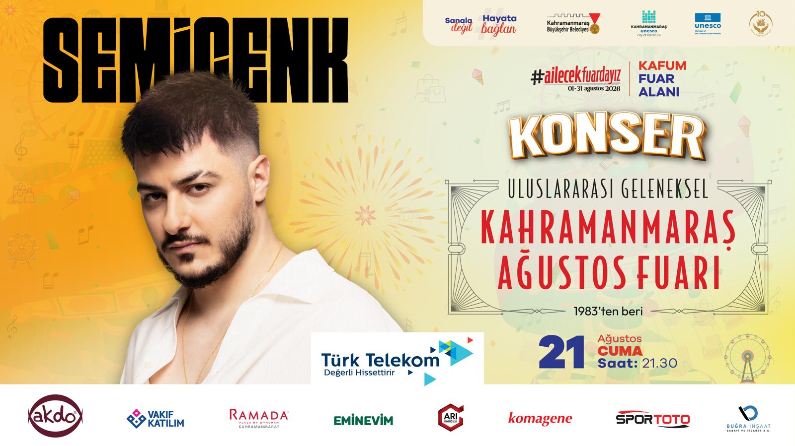Büyükşehir Belediyesinin Geleneksel Ağustos Fuarı, 21 Ağustos Cuma günü Semicenk