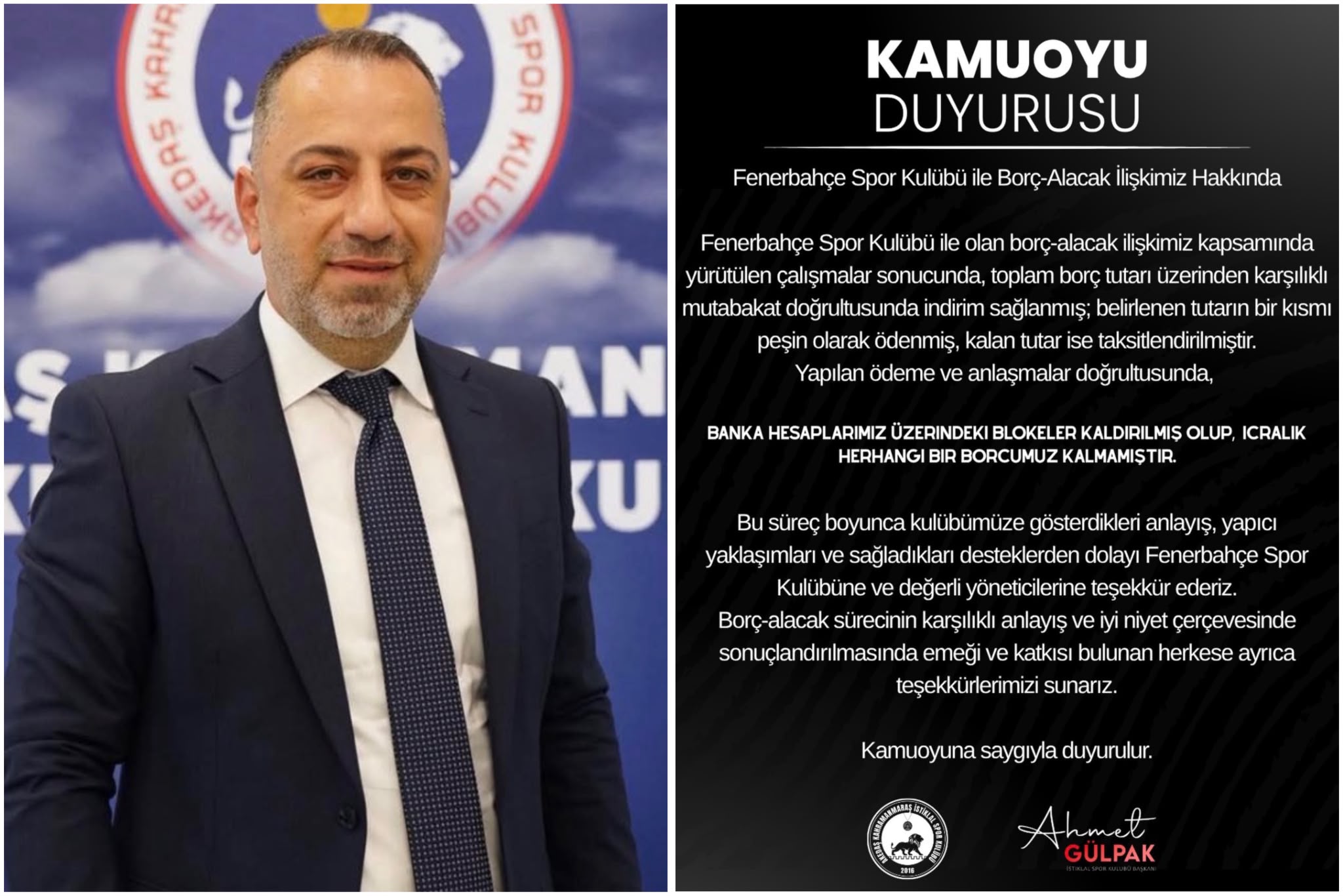 Kahramanmaraş İstiklalspor yönetimi, kulübü devraldığı ağır mali tabloya rağmen bir