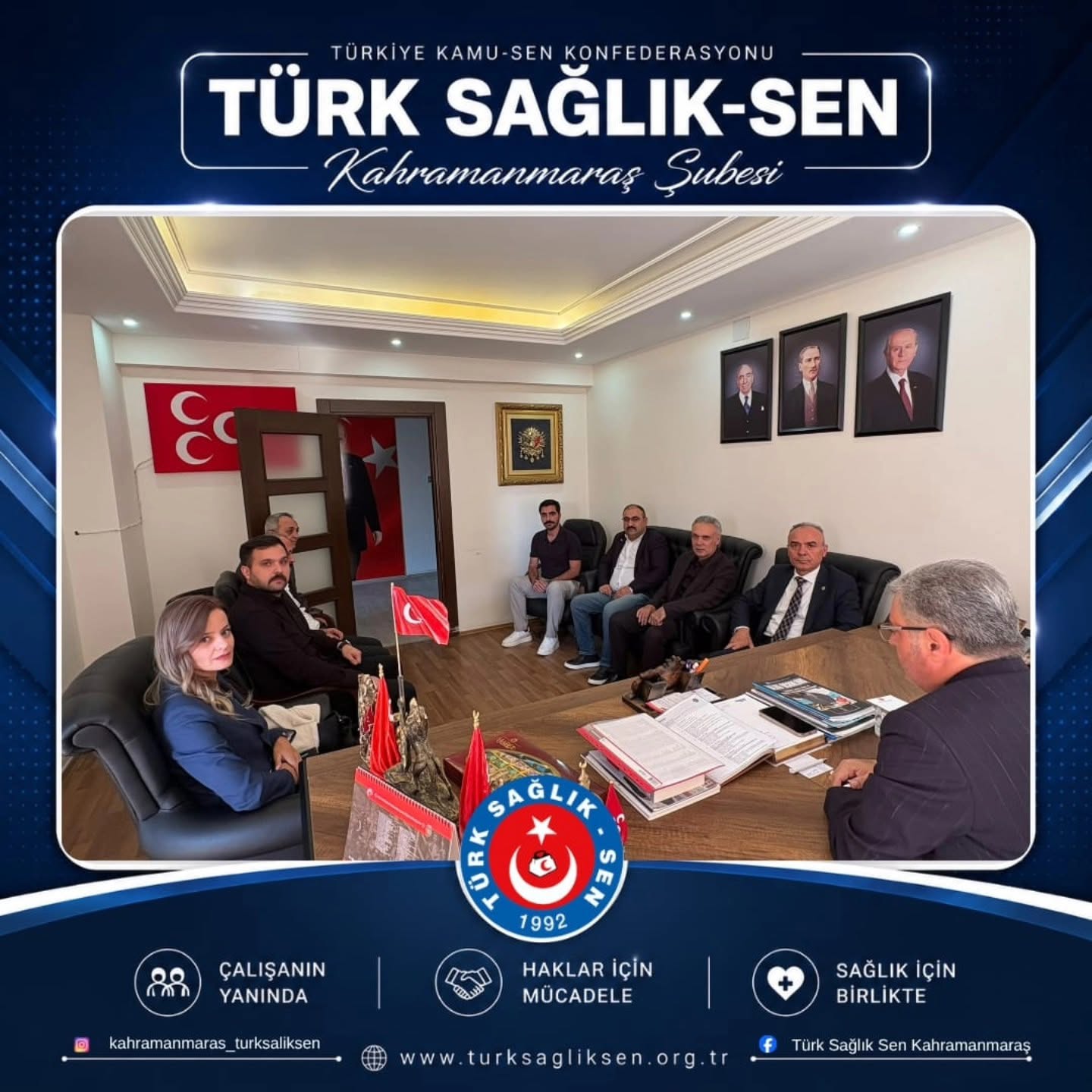 Türk Sağlık-Sen Kahramanmaraş Şube Başkanı Mehmet Özer ve yönetim kurulu