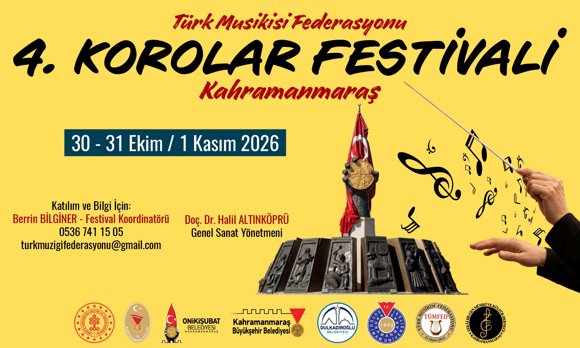  “Türkiye’nin Sesleri Kahramanmaraş’ta Buluşuyor” sloganıyla düzenlenecek festival, 29 Ekim–1 Kasım
