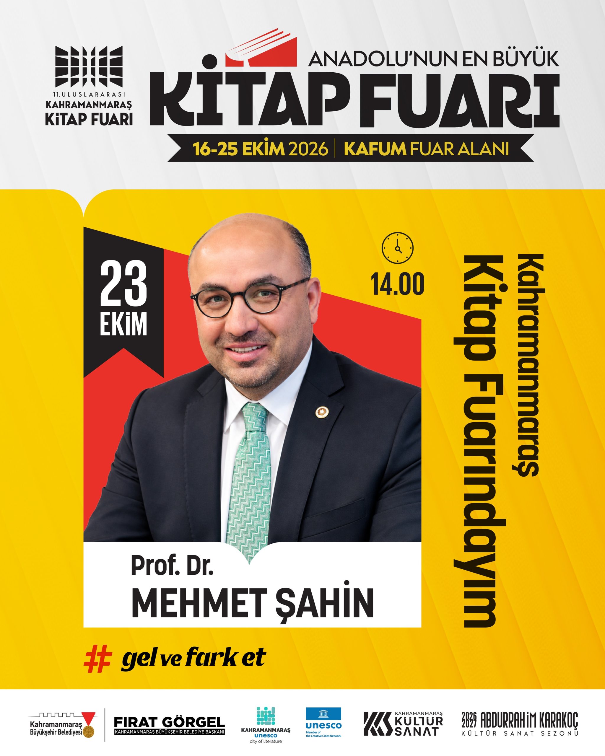 Büyükşehir Belediyesinin 11. Uluslararası Kahramanmaraş Kitap Fuarı’nda 23 Ekim Cuma