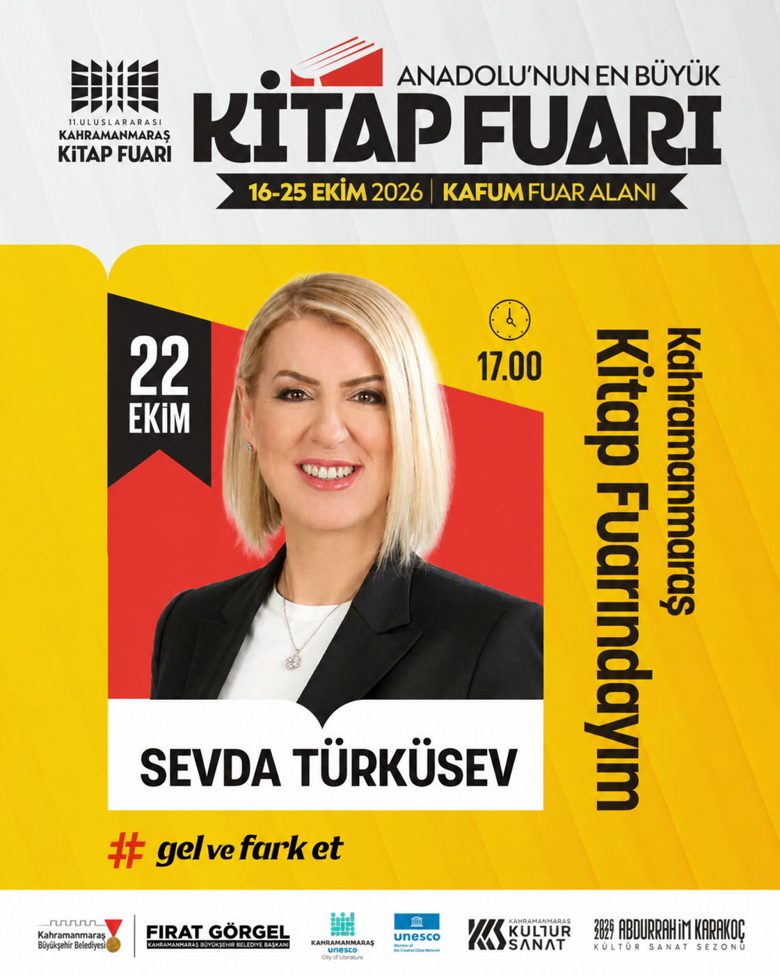 Büyükşehir Belediyesinin 11. Uluslararası Kahramanmaraş Kitap Fuarı’nda 22 Ekim Perşembe