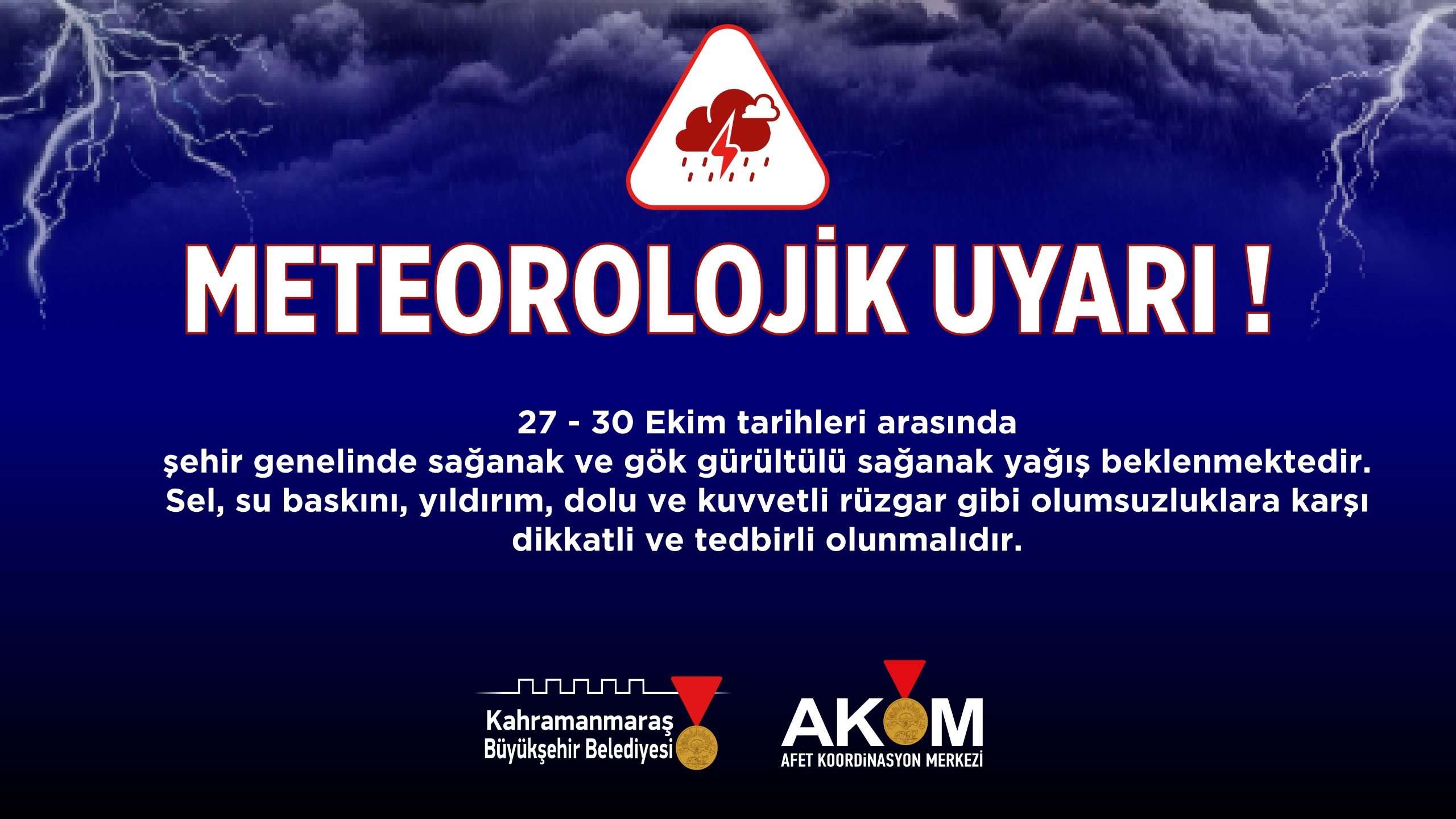 Büyükşehir Belediyesi Afet Koordinasyon Merkezi, 27 – 30 Ekim tarihleri
